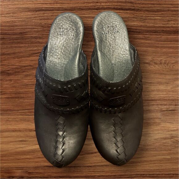 UGG Shoes - UGG Black Leather Mules